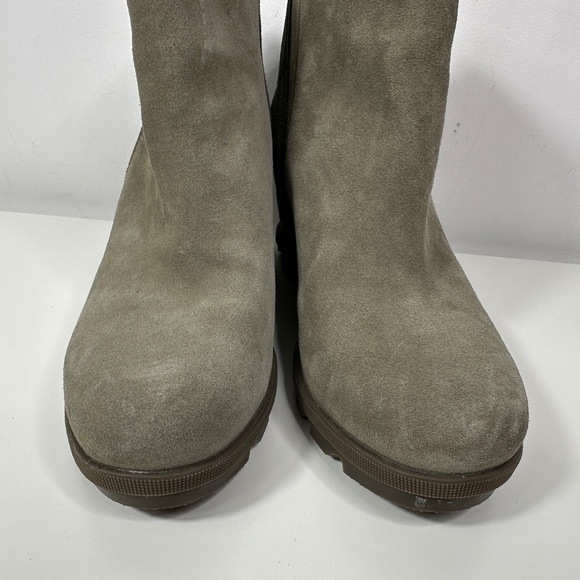 Sorel Joan Of Arctic Zip Wedge Bootie Suede Gray Women's Size 8 - Picture 6 of 12